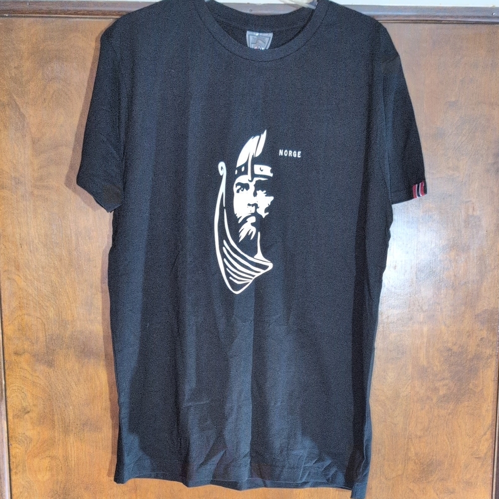 NORGE Norwegian Clothing Black T-shirt Size Large